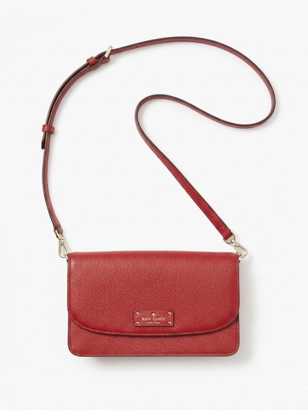 kate spade Red Pebble Leather Crossbody with Flap